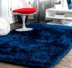 Modern Blue Bedroom Rug